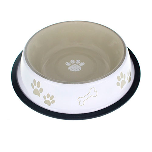 Товар: Safari металическая миска с рисунками белая L