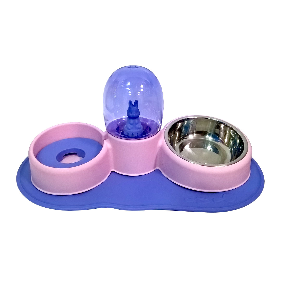 Товар: Двойная миска, с бутылкой для воды и ковриком