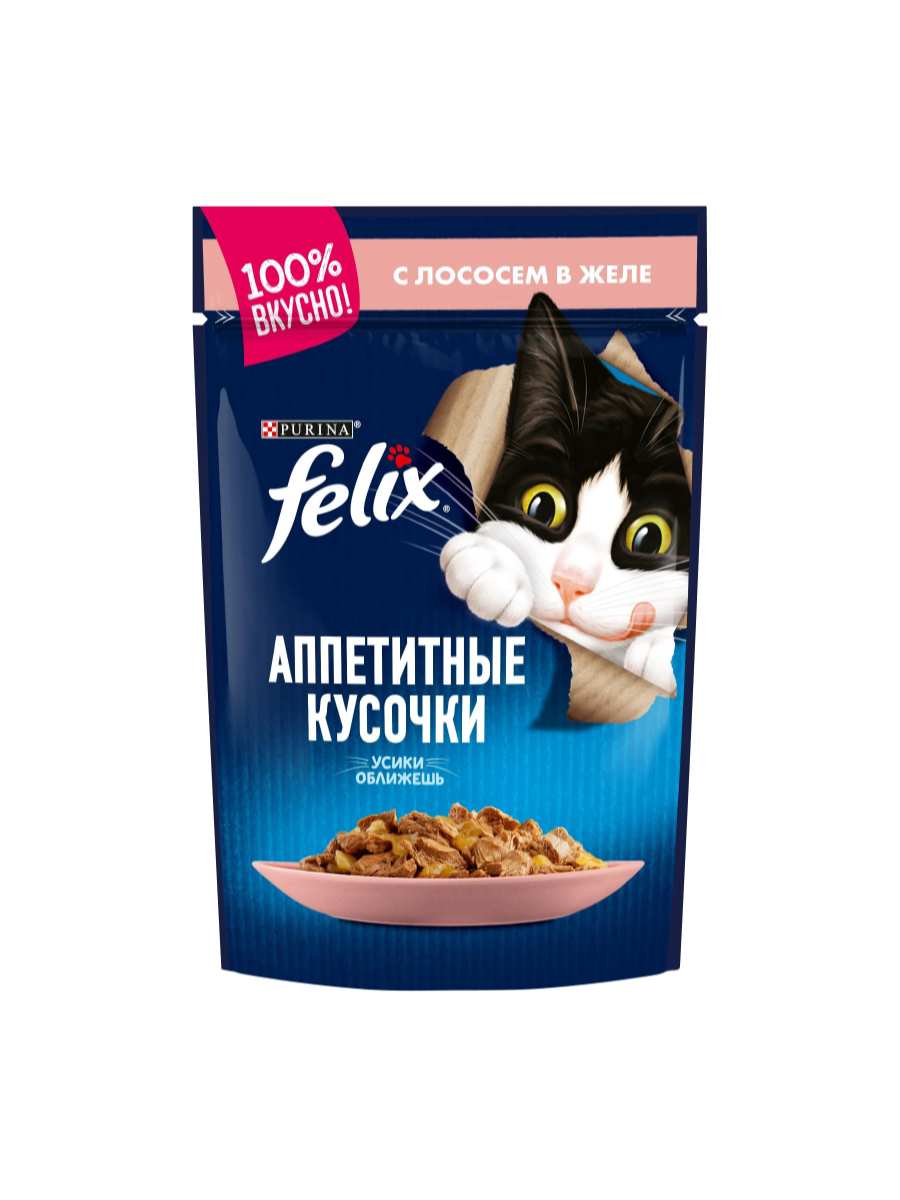 Товар: Felix Для взрослых кошек Лосось желе 85г