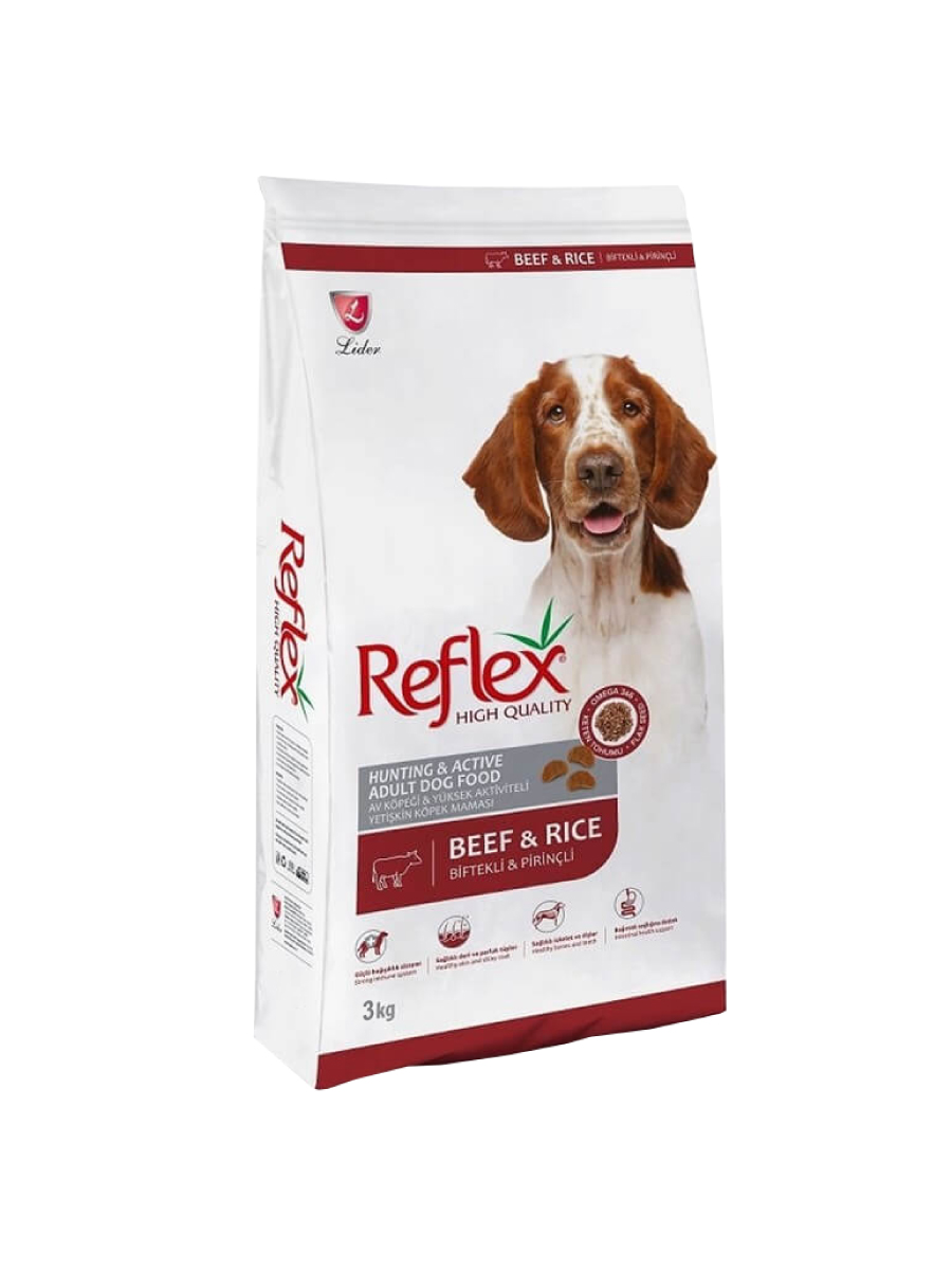 Товар: Reflex Для охотничьих активных взрослых собак - говядина и рис 3кг