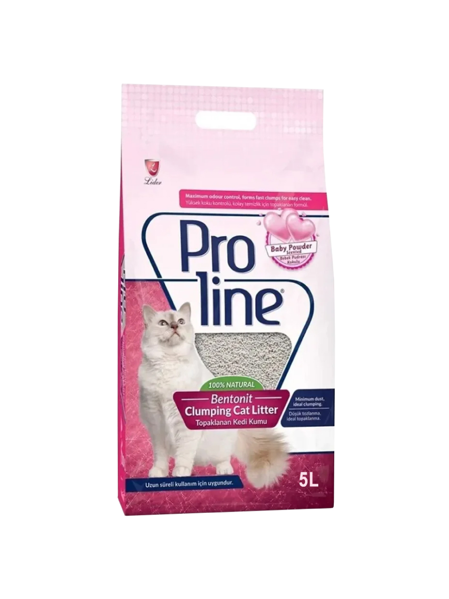 Товар: Proline Для кошачьих туалетов - бентонитовый комкующийся наполнитель Присыпка для малышей 5л