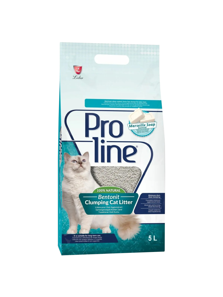 Товар: Proline Для кошачьих туалетов - бентонитовый комкующийся наполнитель Марсельское мыло 5л