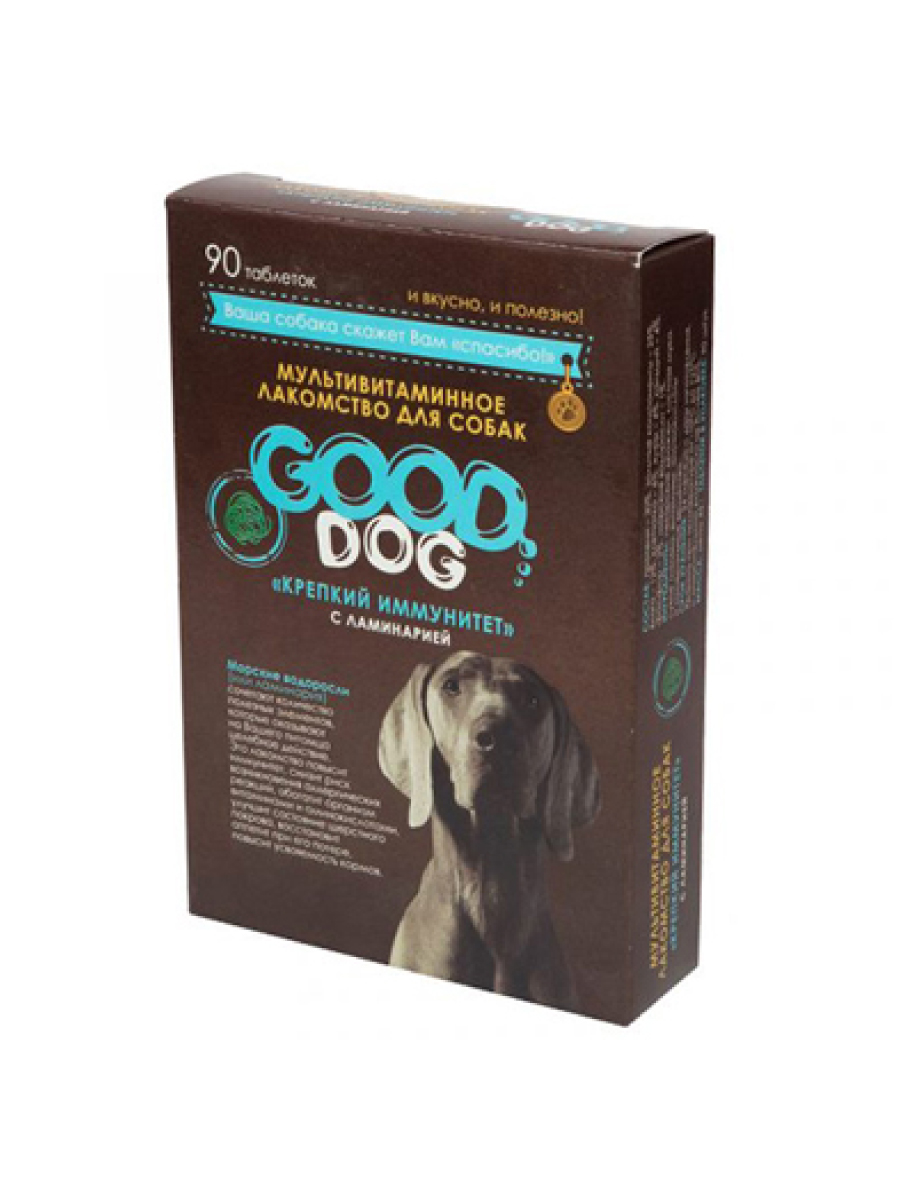 Товар: GOOD DOG Мультивитаминное лакомcтво для Собак \"КРЕПКИЙ ИММУНИТЕТ\" с ламинарией 90 таб.