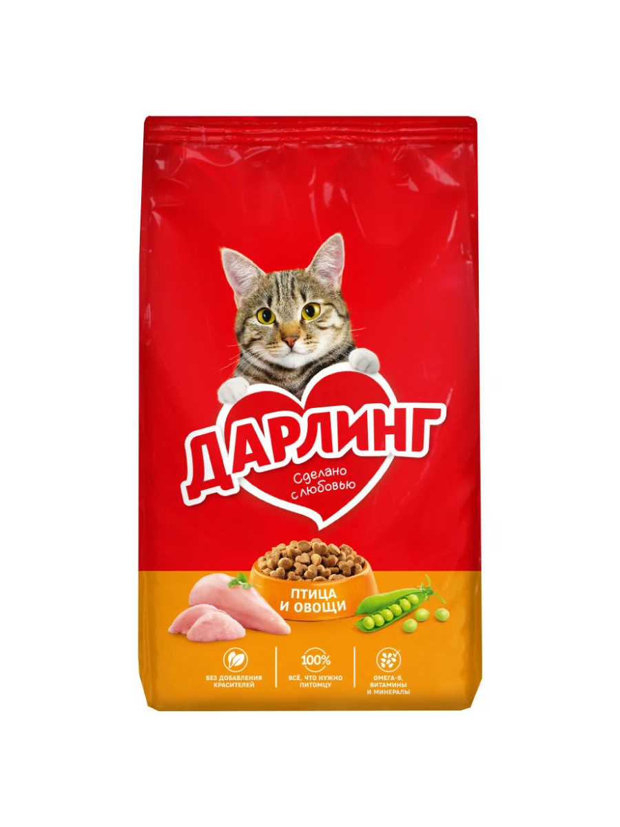 Товар: Дарлинг Для взрослых кошек - с птицей и овощами 760 г