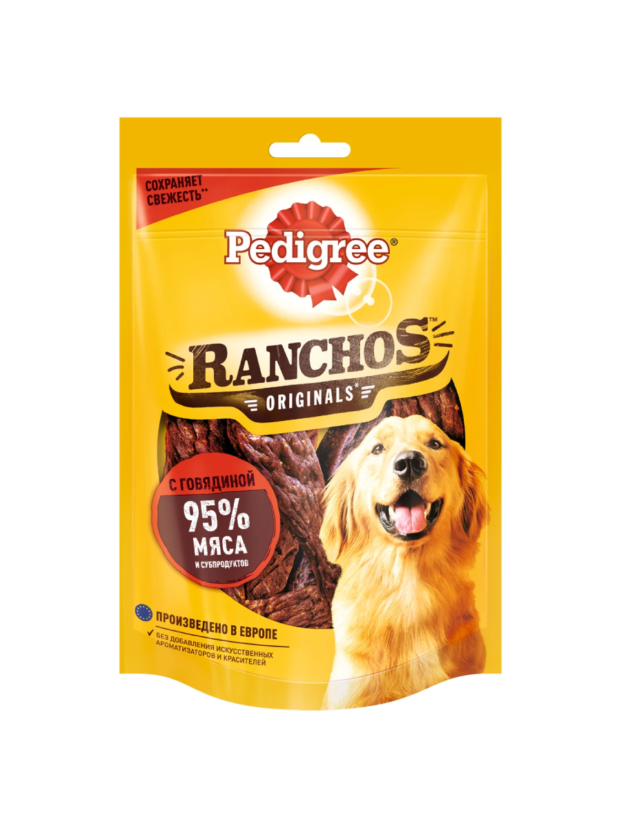Товар: Pedigree Лакомство для собак - Ranchos мясные ломтики с говядиной, 70г
