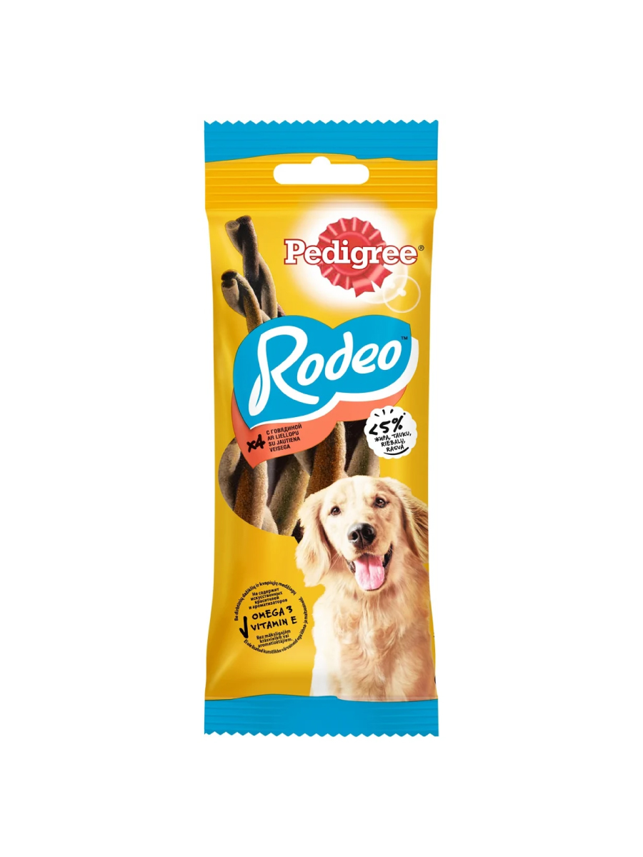 Товар: Pedigree Лакомство для собак - Rodeo мясные косички, 4x70 г