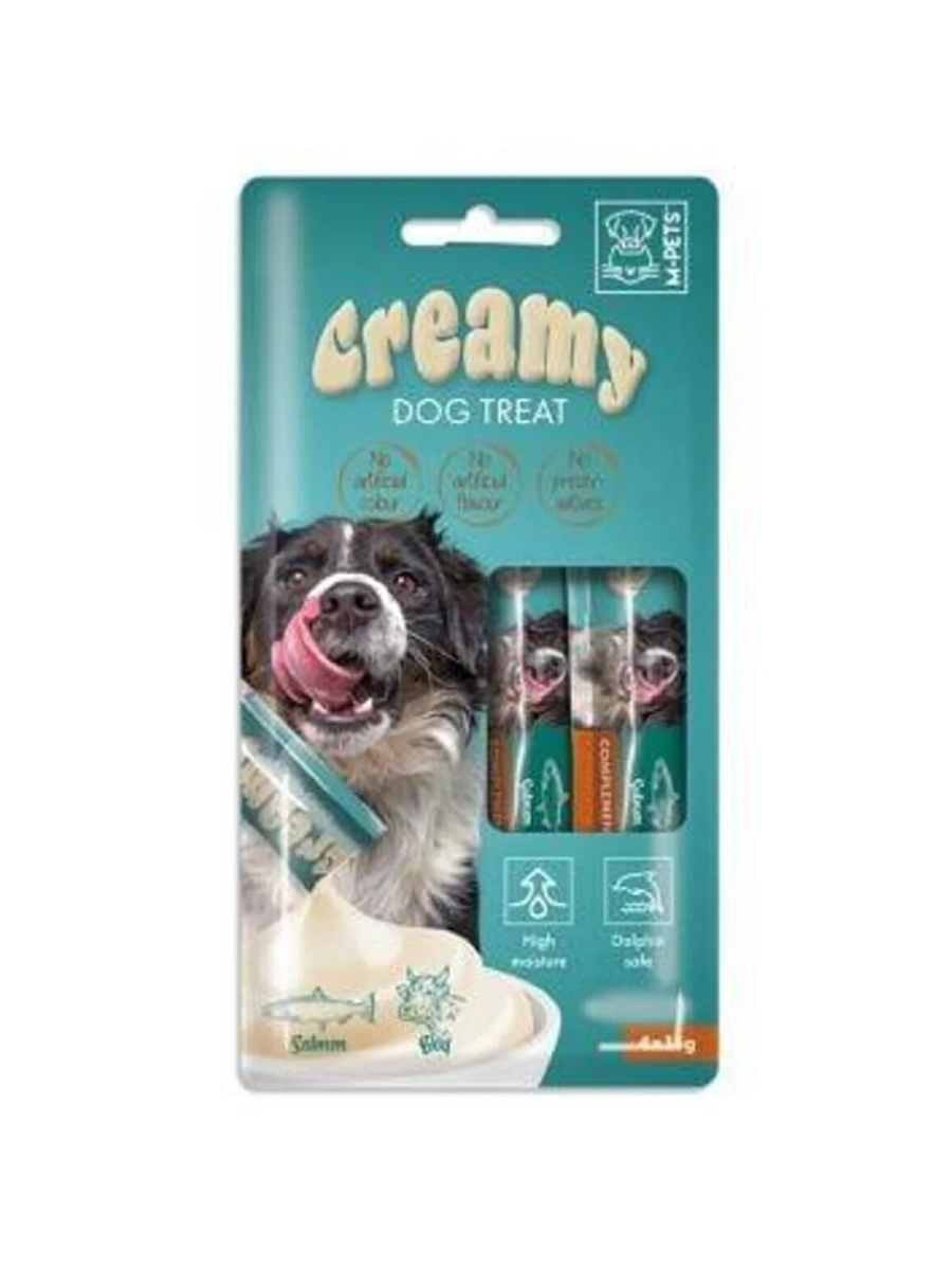 Товар: Creamy Жидкие лакомства для собак - Лосося и говядины 4x15г