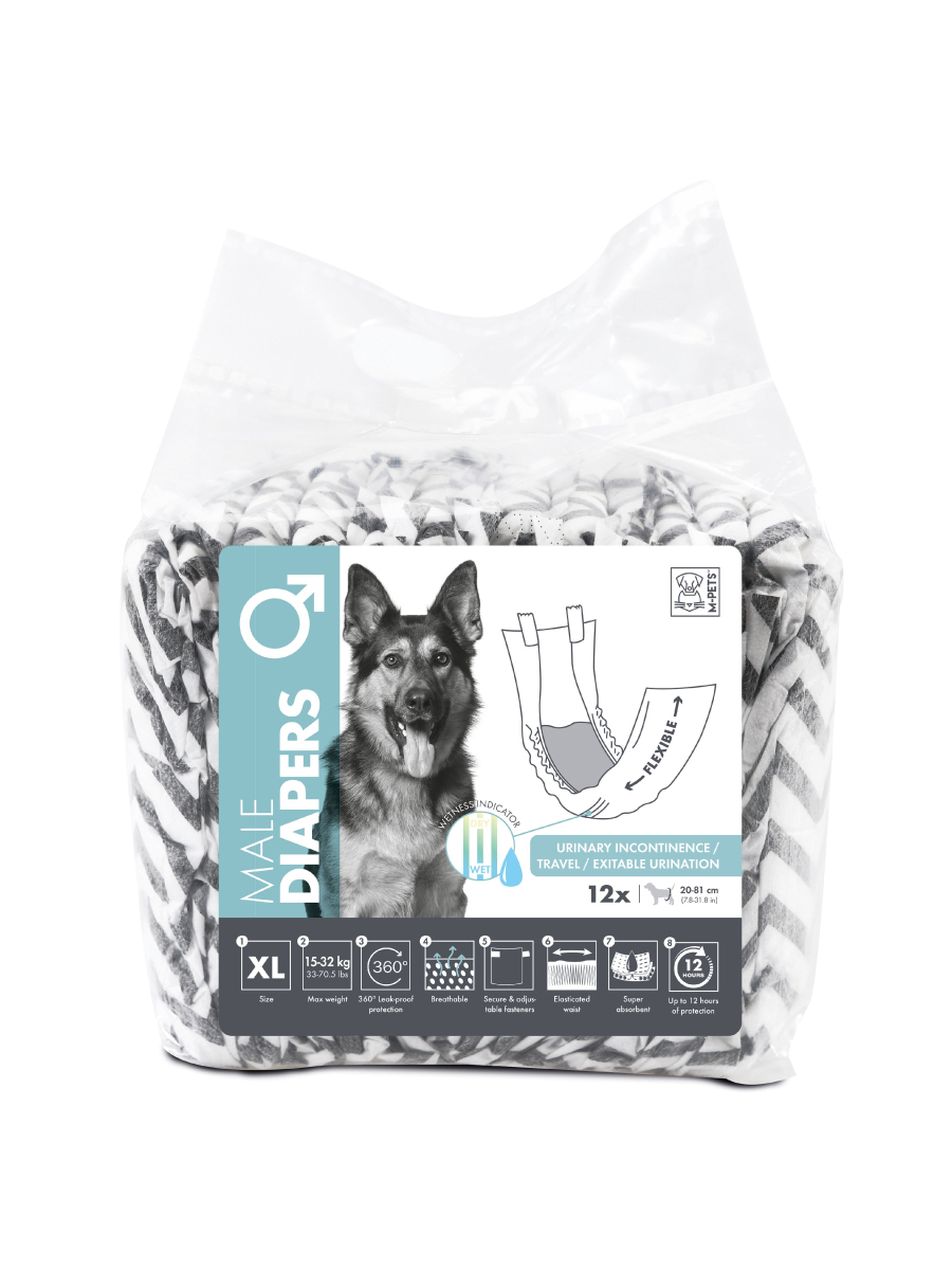Товар: M-Pets DIAPERS Подгузники для собак XL - 20x81см 12шт