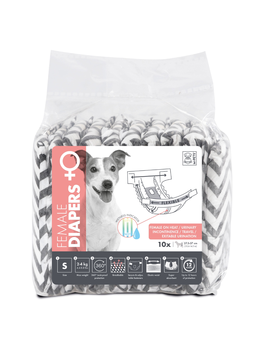 Товар: M-Pets DIAPERS Подгузники для собак S - 27,5x37см 10шт