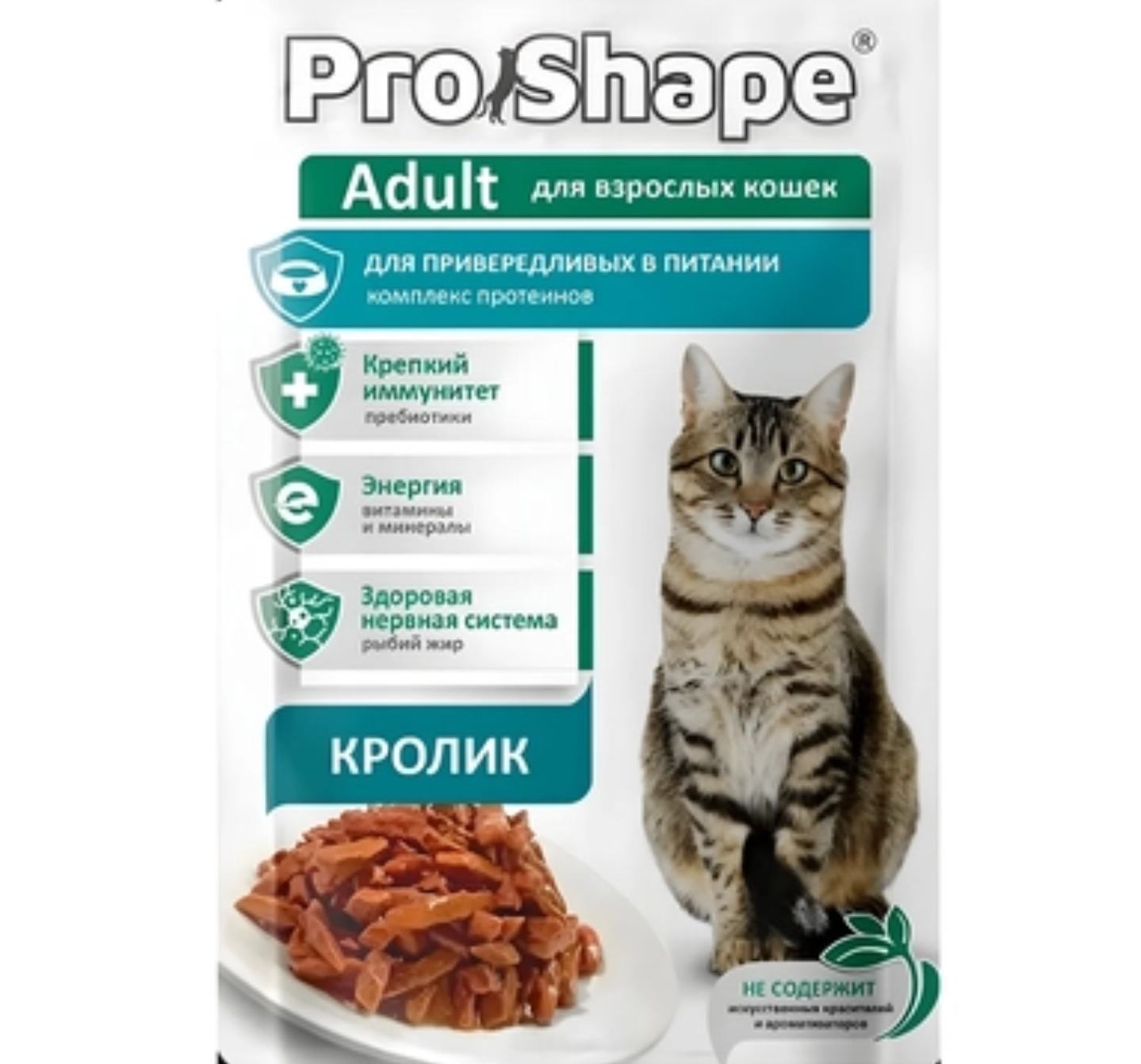 Товар: Влажный корм для кошек \"ProShape\" для взрослых кошек, для привередливых в питании, с кроликом в соусе 75 г