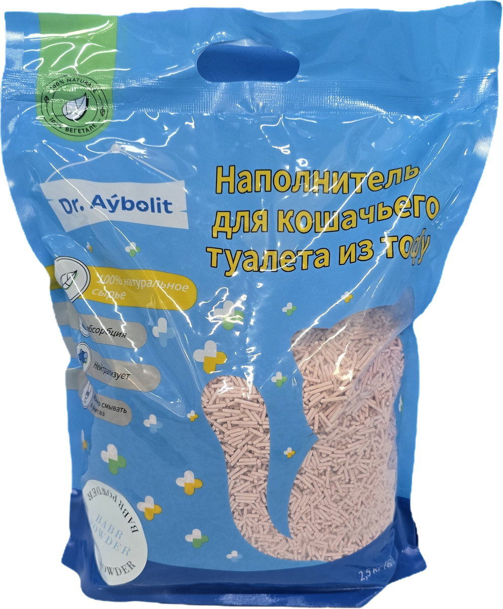 Товар: Наполнитель комкующийся для кошачьего туалета Тофу с запахом детской пудры 6л (2,5кг)