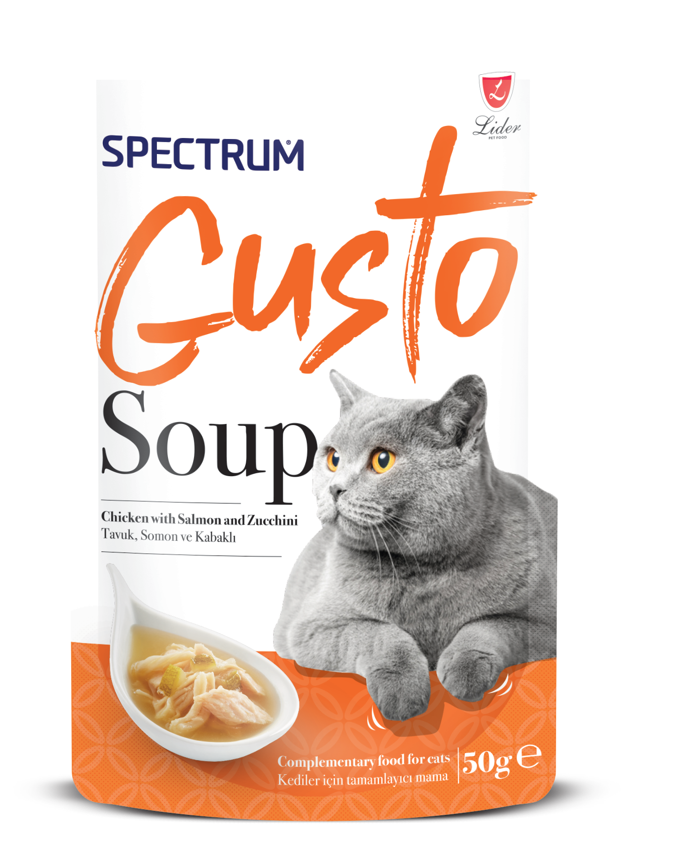 Товар: Spectrum Gusto суп для кошек курица с лососем и цукинини 50гр