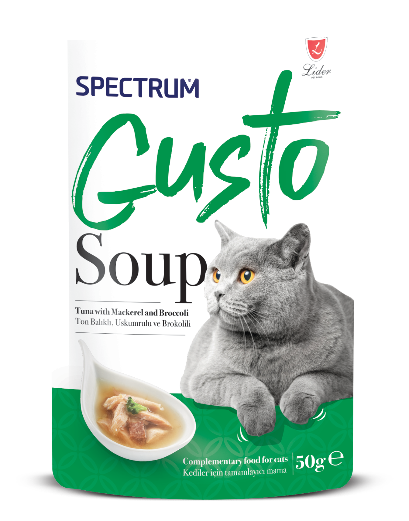 Товар: Spectrum Gusto суп для кошек тунец со скумбрией и брокколи 50гр